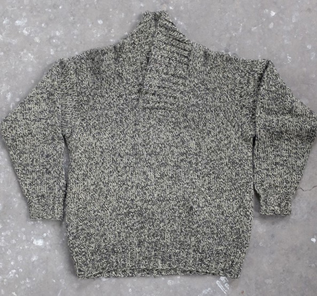Shawl Collared Salt & Pepper Jumper (00033)