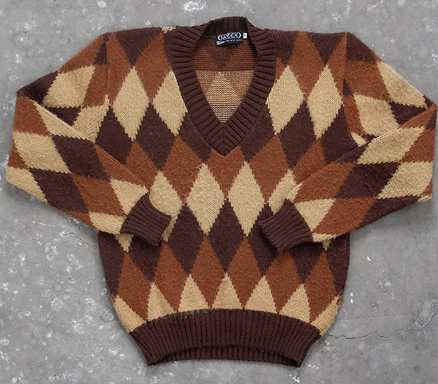 1970s Jaytex Argyle V-Neck Jumper (00098)
