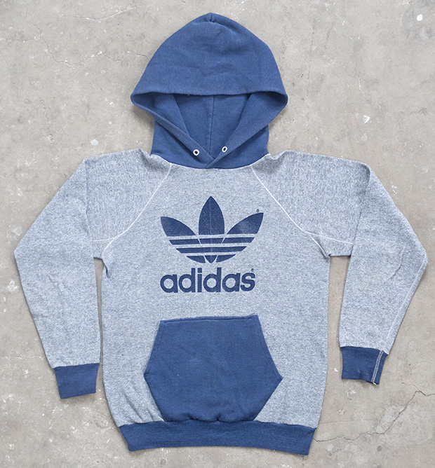Adidas Blue & Grey Marl Hooded Sweat 
