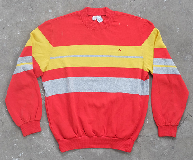 Red, Yellow & Grey Adidas Pocketed Sweater 