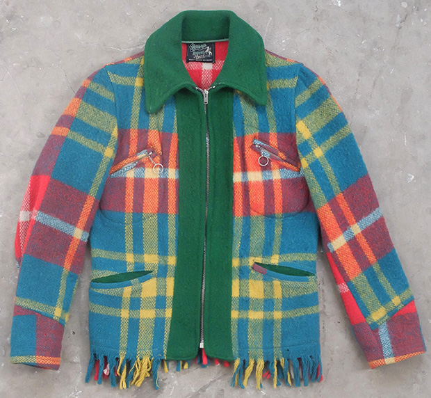 1960s Rough Riders Check Wool Fringed Jacket (01843)