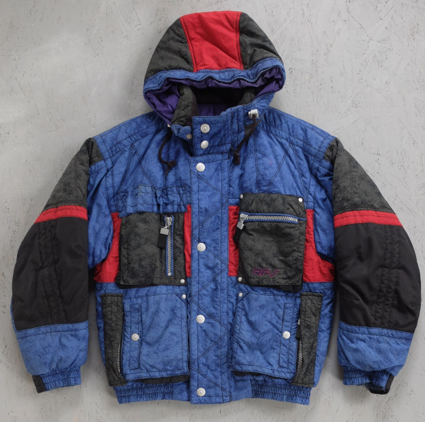 1980s Blue, Red & Black Rodeo Ski Jacket (01989)