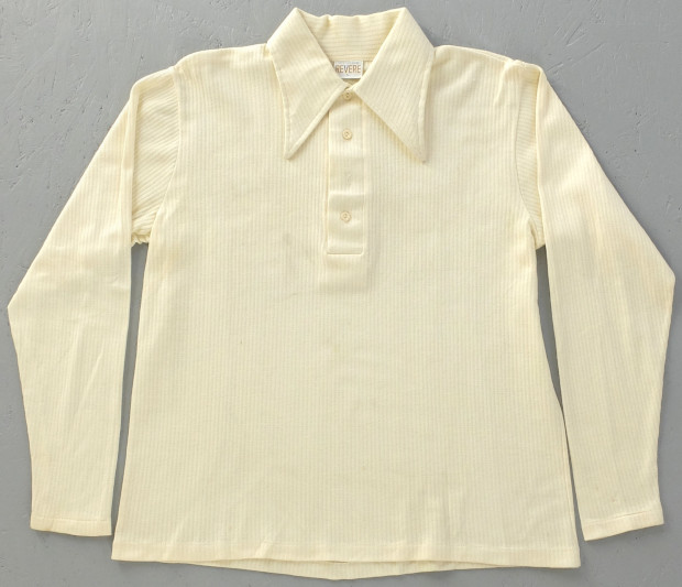 1970s Cream 'Nerd Knit' Buttoned Pullover Shirt 